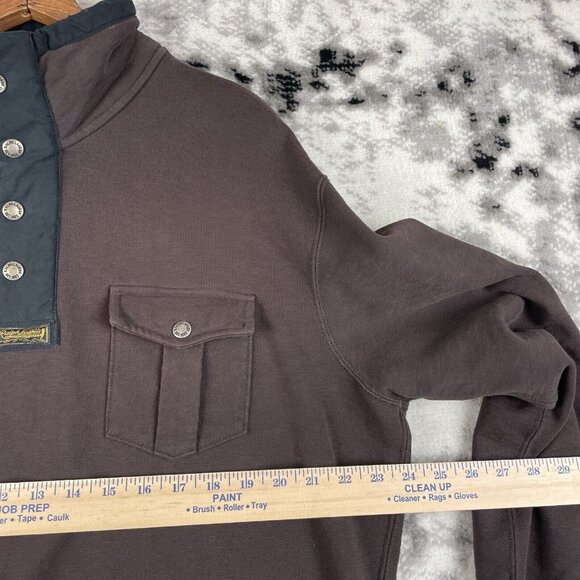 Vintage Polo Ralph Lauren Sweater Mens Size Extra Large Brown Cotton‎ Snap/Zip - Picture 4 of 11